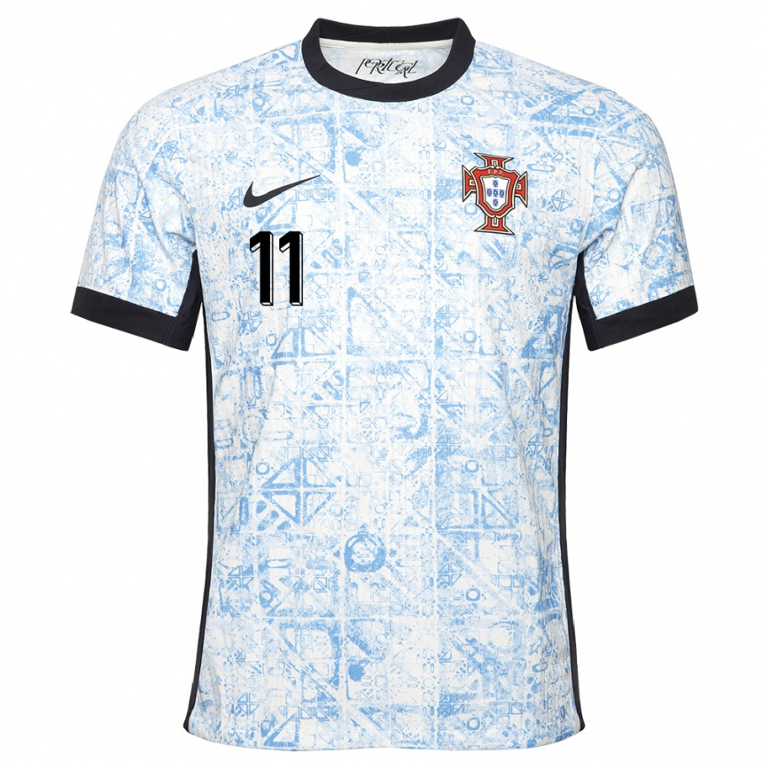 Niño Fútbol Camiseta Portugal Joao Felix #11 Crema Azul 2ª Equipación 24-26 Argentina