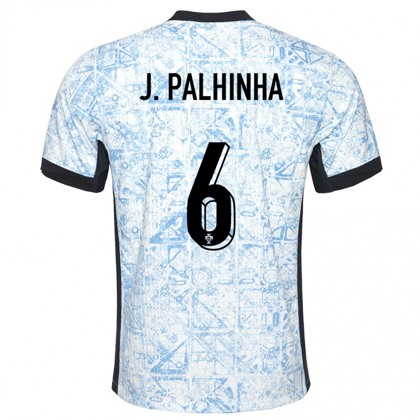 Niño Fútbol Camiseta Portugal Joao Palhinha #6 Crema Azul 2ª Equipación 24-26 Argentina