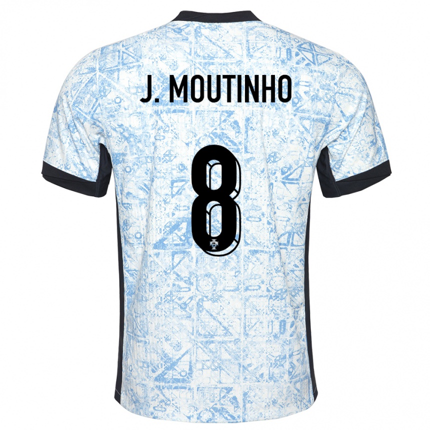 Niño Fútbol Camiseta Portugal Joao Moutinho #8 Crema Azul 2ª Equipación 24-26 Argentina