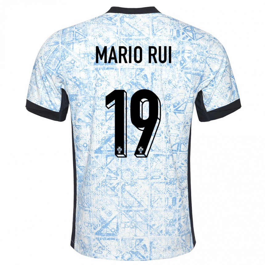 Niño Fútbol Camiseta Portugal Mario Rui #19 Crema Azul 2ª Equipación 24-26 Argentina