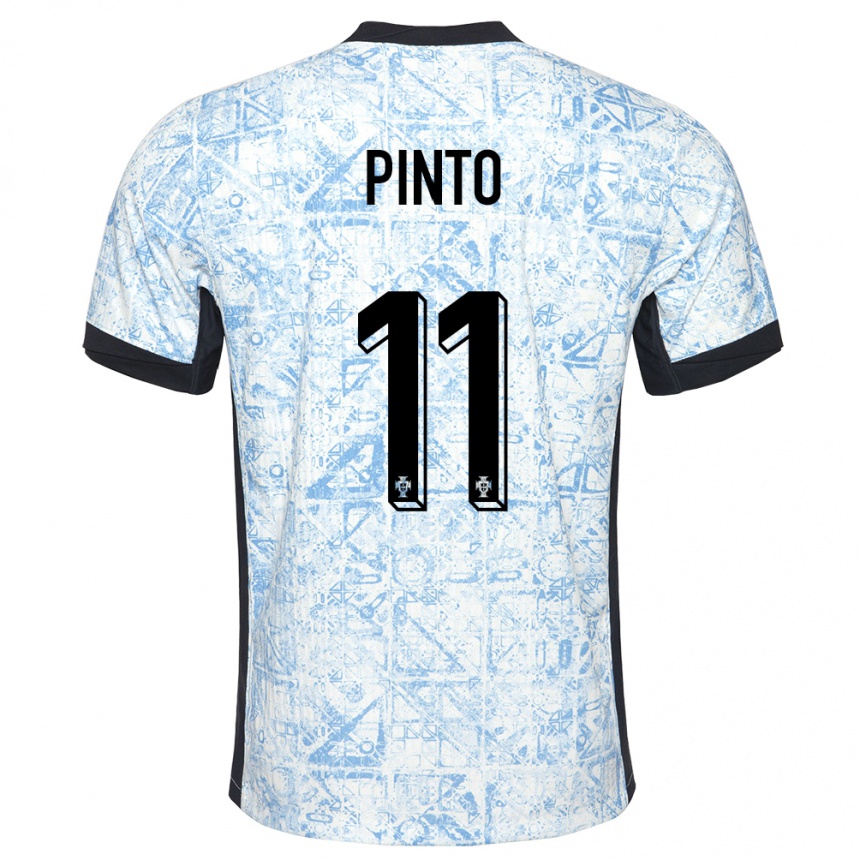 Niño Fútbol Camiseta Portugal Tatiana Pinto #11 Crema Azul 2ª Equipación 24-26 Argentina