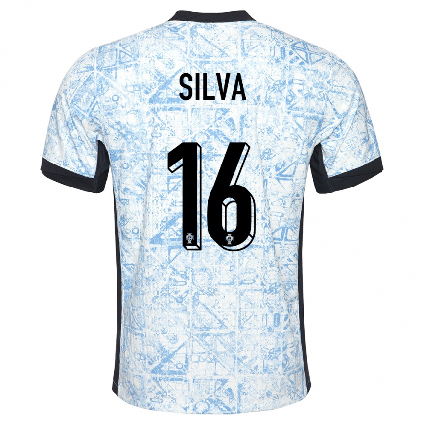 Niño Fútbol Camiseta Portugal Diana Silva #16 Crema Azul 2ª Equipación 24-26 Argentina