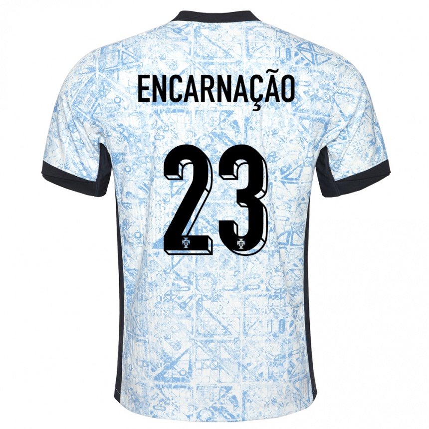 Niño Fútbol Camiseta Portugal Telma Encarnacao #23 Crema Azul 2ª Equipación 24-26 Argentina