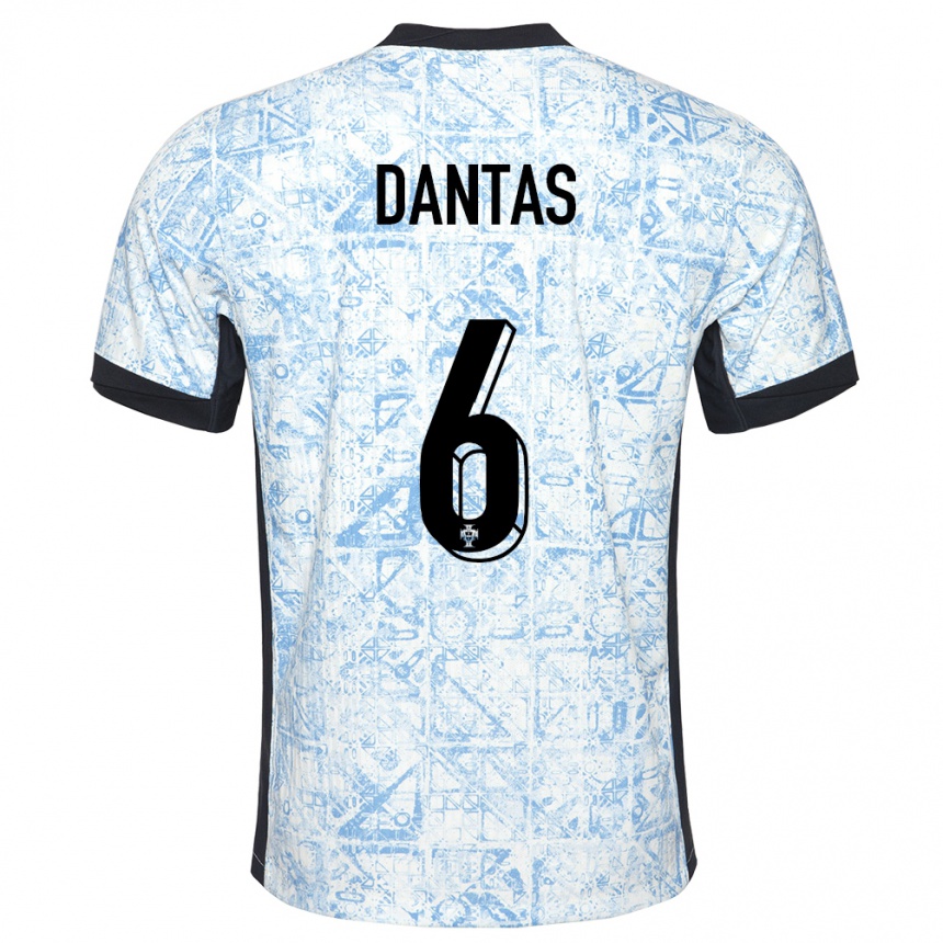 Niño Fútbol Camiseta Portugal Tiago Dantas #6 Crema Azul 2ª Equipación 24-26 Argentina