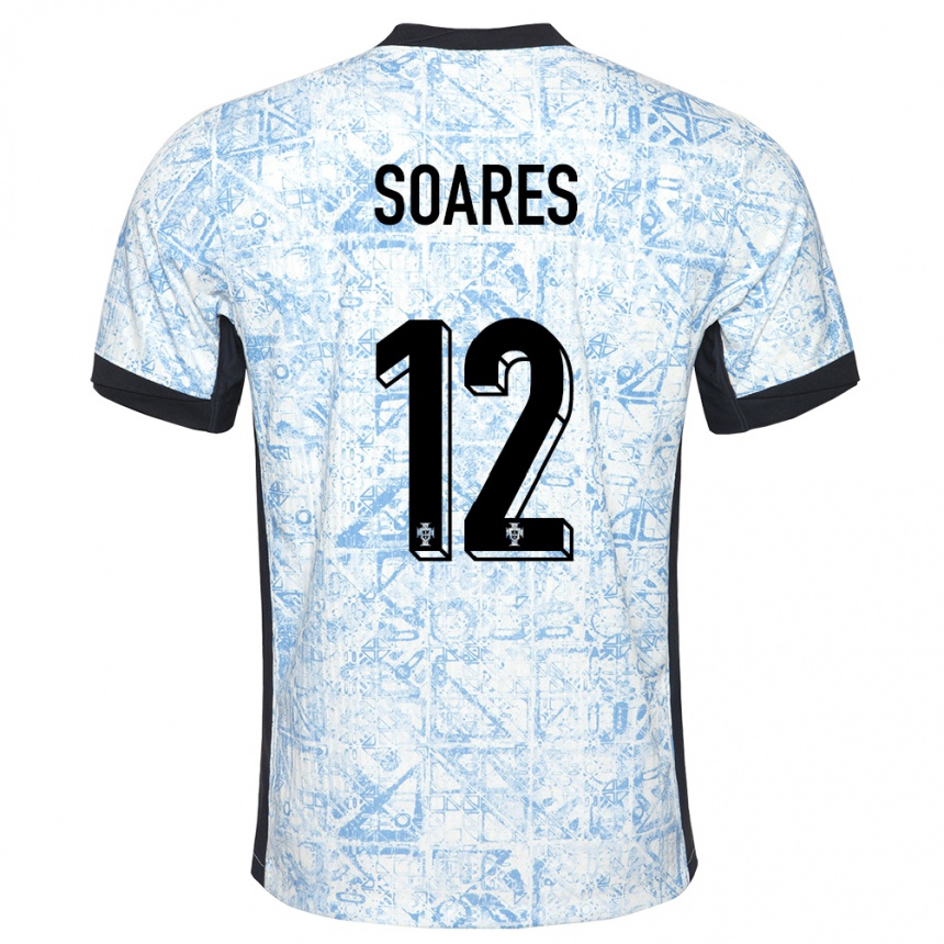 Niño Fútbol Camiseta Portugal Samuel Soares #12 Crema Azul 2ª Equipación 24-26 Argentina