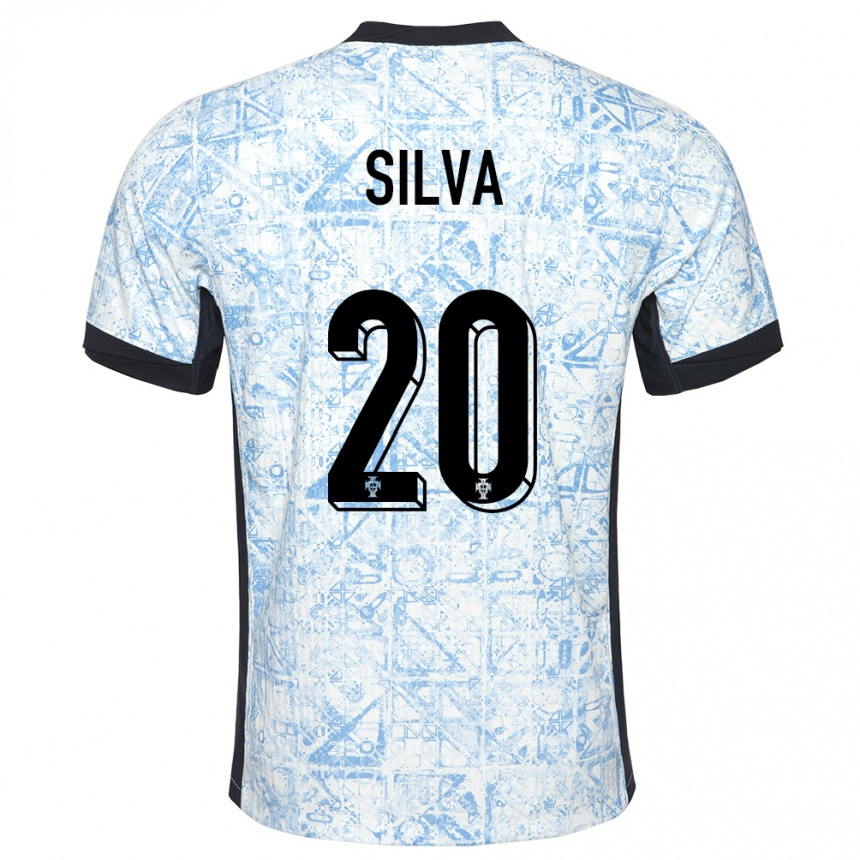 Niño Fútbol Camiseta Portugal Fabio Silva #20 Crema Azul 2ª Equipación 24-26 Argentina