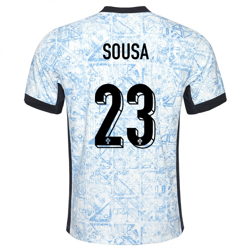 Niño Fútbol Camiseta Portugal Afonso Sousa #23 Crema Azul 2ª Equipación 24-26 Argentina