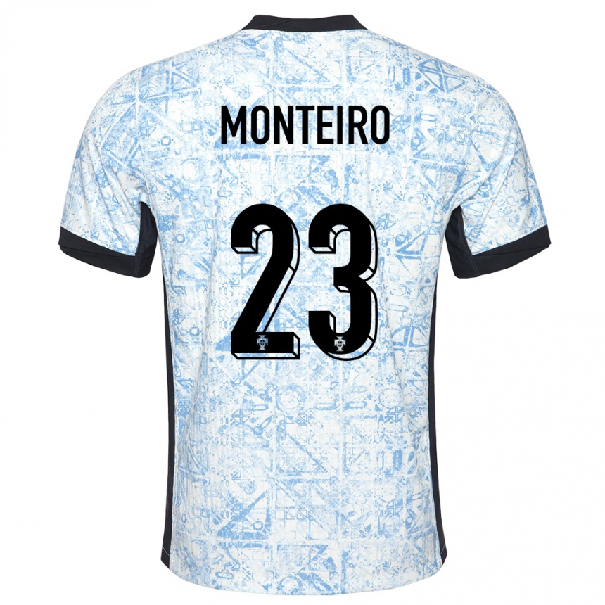 Niño Fútbol Camiseta Portugal David Monteiro #23 Crema Azul 2ª Equipación 24-26 Argentina