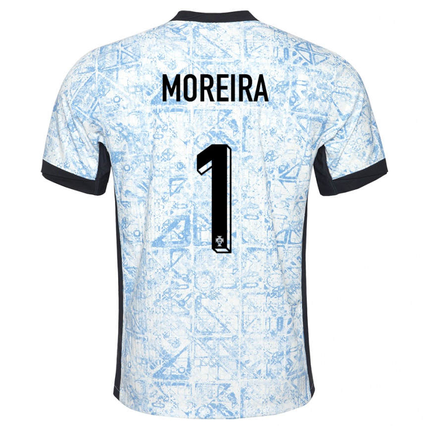 Niño Fútbol Camiseta Portugal Andre Moreira #1 Crema Azul 2ª Equipación 24-26 Argentina