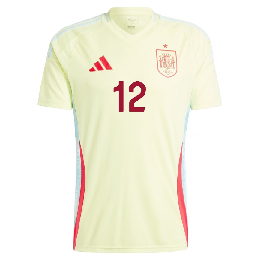 Niño Fútbol Camiseta España Raul De Tomas #12 Amarillo 2ª Equipación 24-26 Argentina