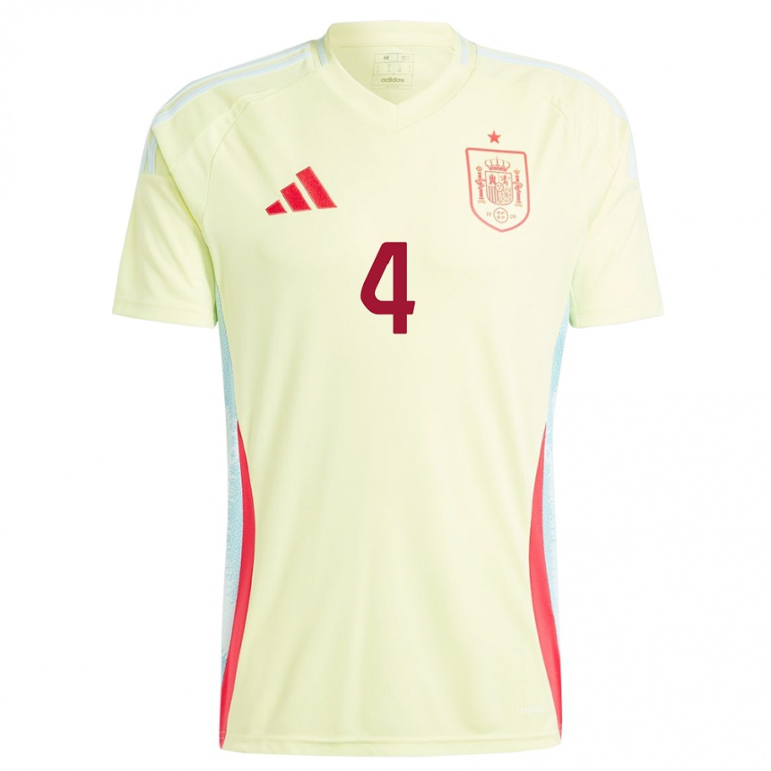 Niño Fútbol Camiseta España Irene Paredes #4 Amarillo 2ª Equipación 24-26 Argentina