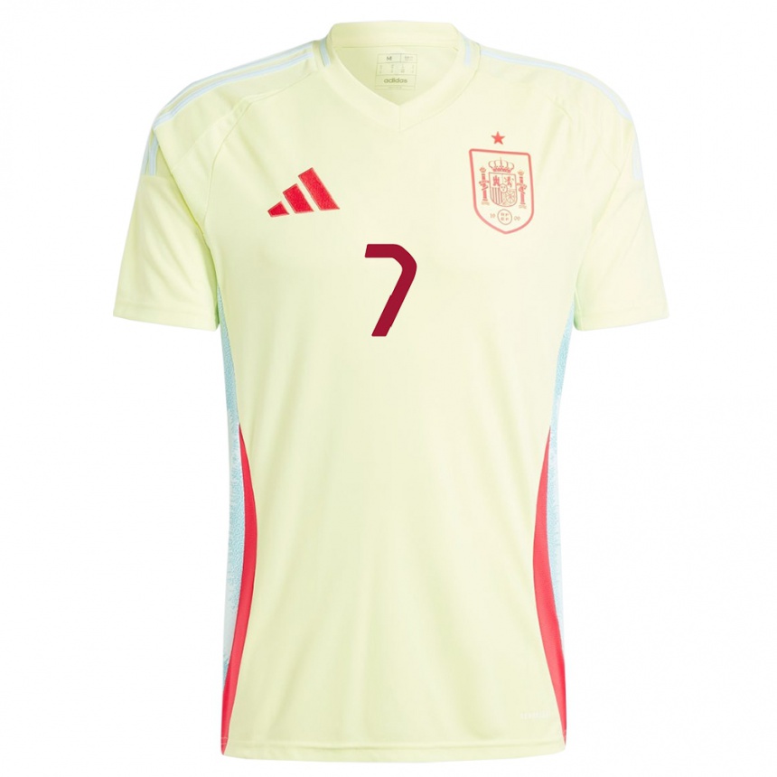 Niño Fútbol Camiseta España Alvaro Morata #7 Amarillo 2ª Equipación 24-26 Argentina