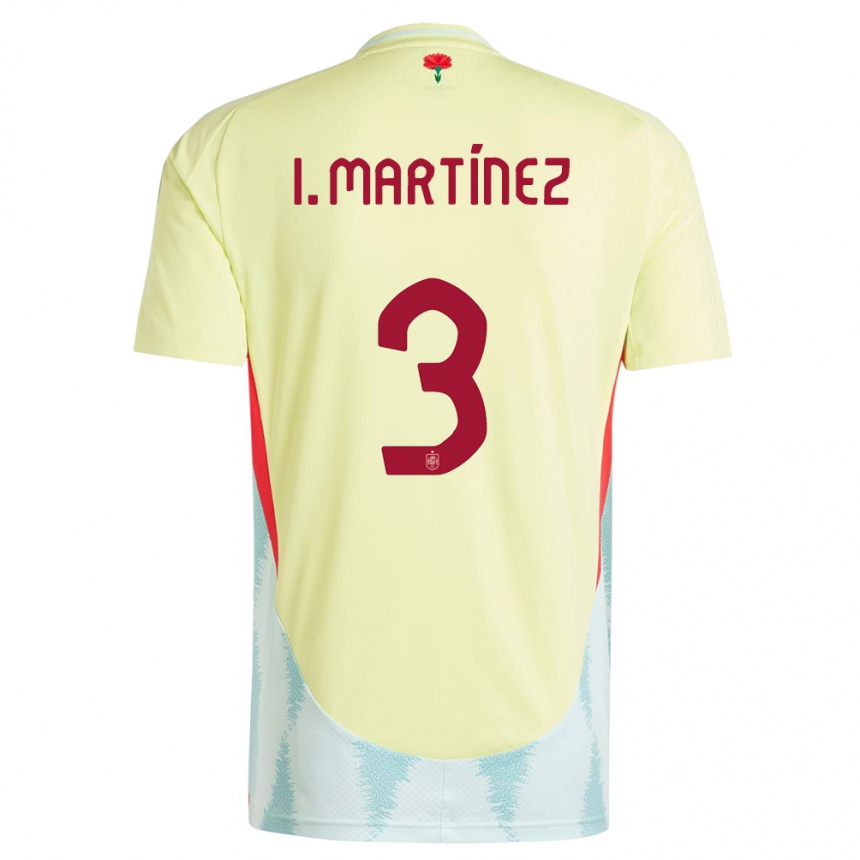 Niño Fútbol Camiseta España Inigo Martinez #3 Amarillo 2ª Equipación 24-26 Argentina