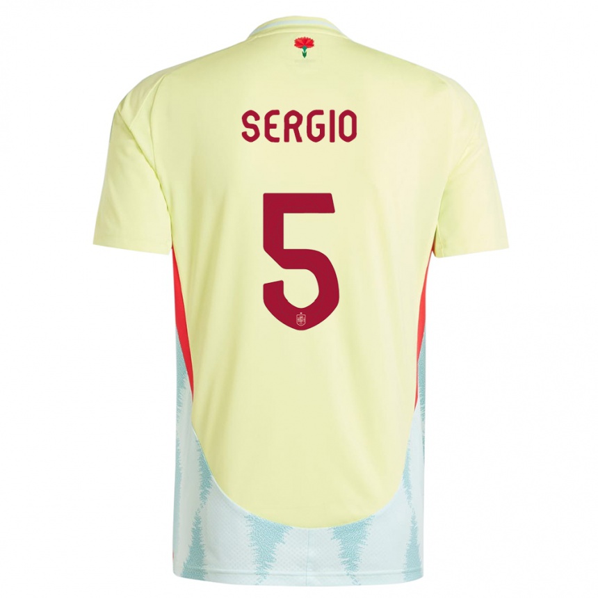 Niño Fútbol Camiseta España Sergio Busquets #5 Amarillo 2ª Equipación 24-26 Argentina