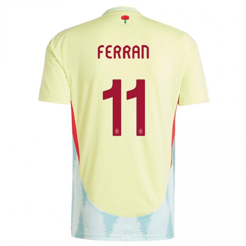 Niño Fútbol Camiseta España Ferran Torres #11 Amarillo 2ª Equipación 24-26 Argentina