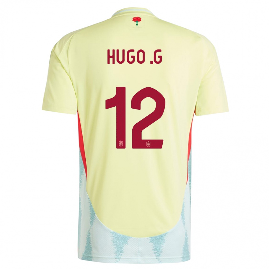 Niño Fútbol Camiseta España Hugo Guillamon #12 Amarillo 2ª Equipación 24-26 Argentina