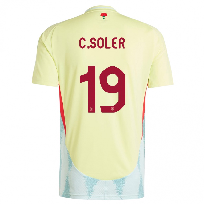 Niño Fútbol Camiseta España Carlos Soler #19 Amarillo 2ª Equipación 24-26 Argentina