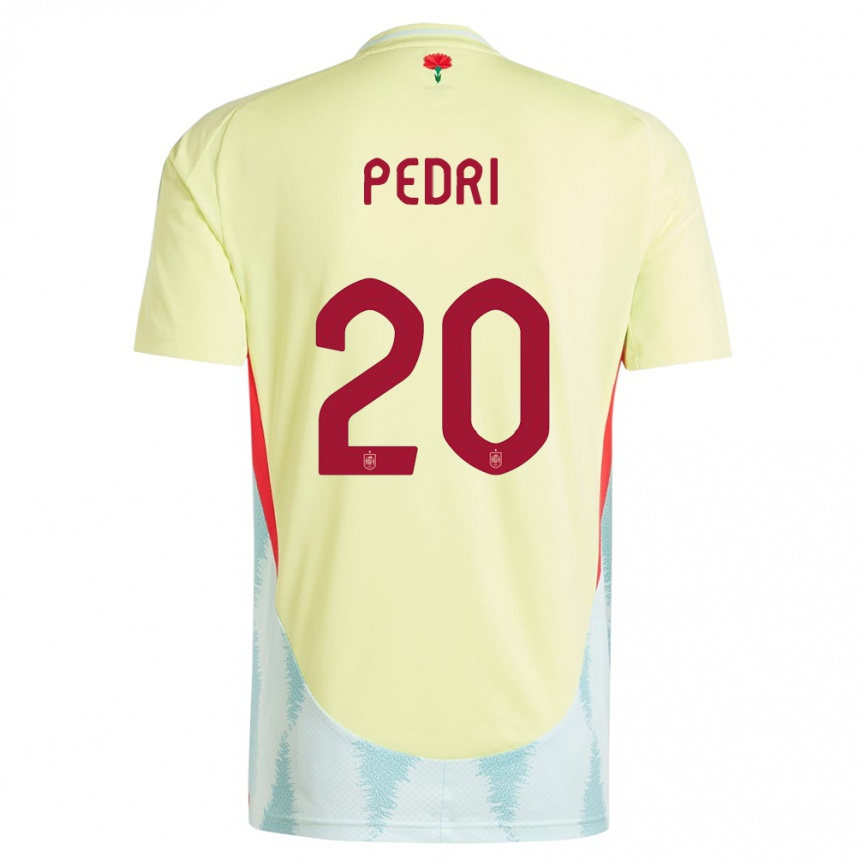 Niño Fútbol Camiseta España Pedri #20 Amarillo 2ª Equipación 24-26 Argentina