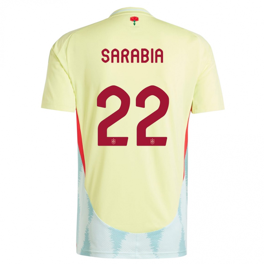 Niño Fútbol Camiseta España Pablo Sarabia #22 Amarillo 2ª Equipación 24-26 Argentina