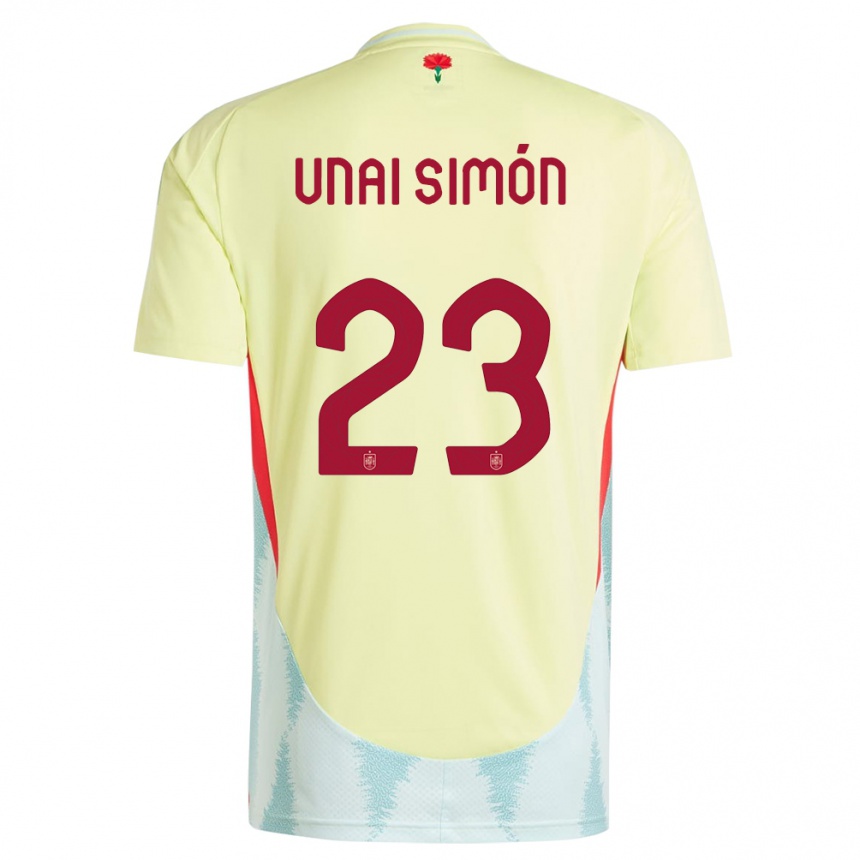 Niño Fútbol Camiseta España Unai Simon #23 Amarillo 2ª Equipación 24-26 Argentina