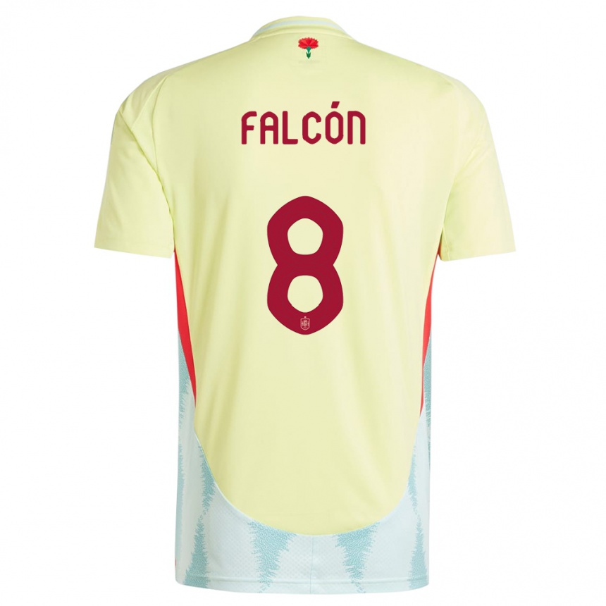 Niño Fútbol Camiseta España Andrea Falcon #8 Amarillo 2ª Equipación 24-26 Argentina