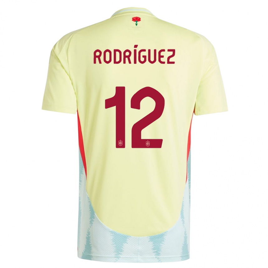 Niño Fútbol Camiseta España Lucia Rodriguez #12 Amarillo 2ª Equipación 24-26 Argentina