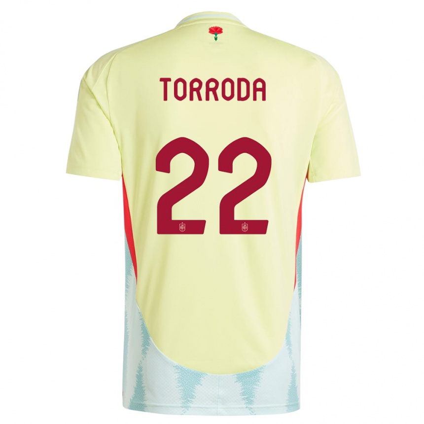 Niño Fútbol Camiseta España Anna Torroda #22 Amarillo 2ª Equipación 24-26 Argentina