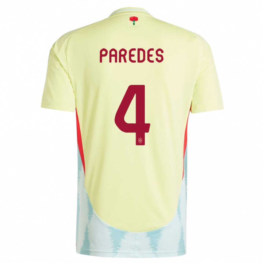 Niño Fútbol Camiseta España Irene Paredes #4 Amarillo 2ª Equipación 24-26 Argentina