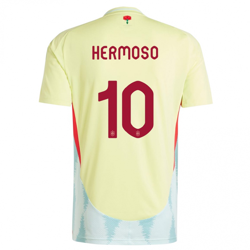 Niño Fútbol Camiseta España Jennifer Hermoso #10 Amarillo 2ª Equipación 24-26 Argentina