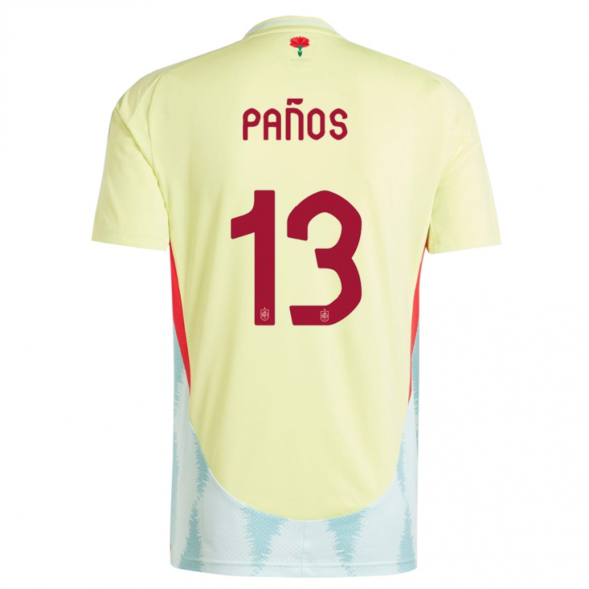 Niño Fútbol Camiseta España Sandra Panos #13 Amarillo 2ª Equipación 24-26 Argentina