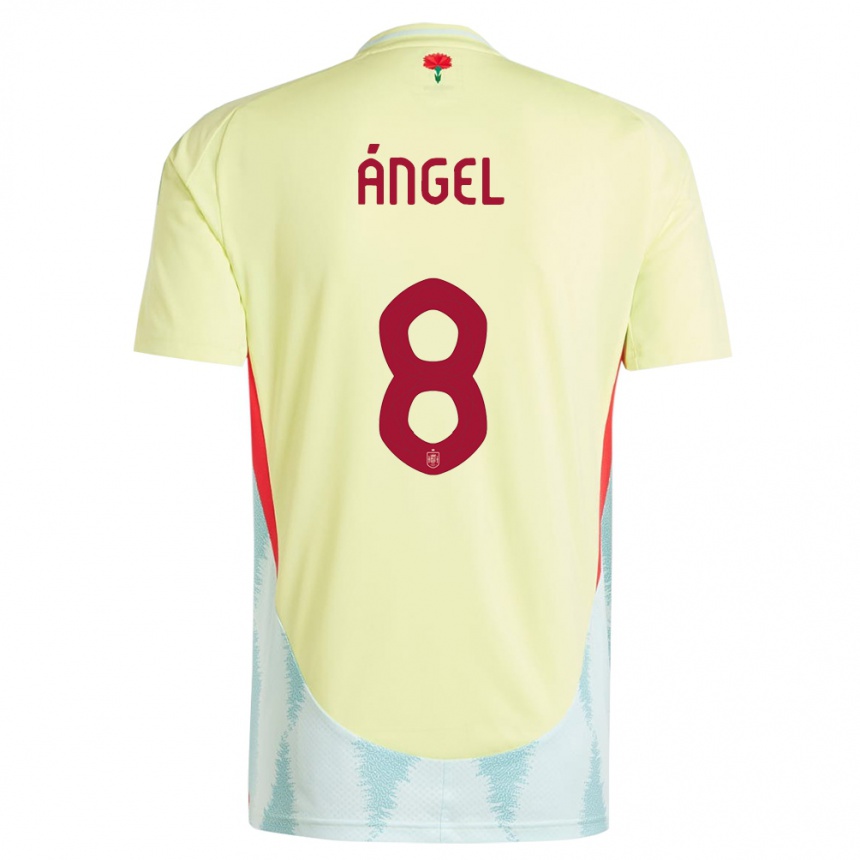 Niño Fútbol Camiseta España Manuel Angel #8 Amarillo 2ª Equipación 24-26 Argentina