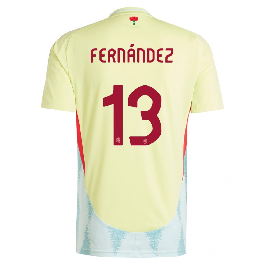 Niño Fútbol Camiseta España Cesar Fernandez #13 Amarillo 2ª Equipación 24-26 Argentina