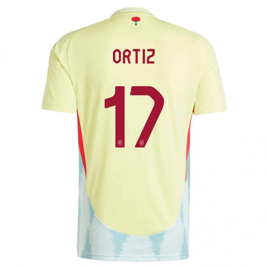 Niño Fútbol Camiseta España Angel Ortiz #17 Amarillo 2ª Equipación 24-26 Argentina