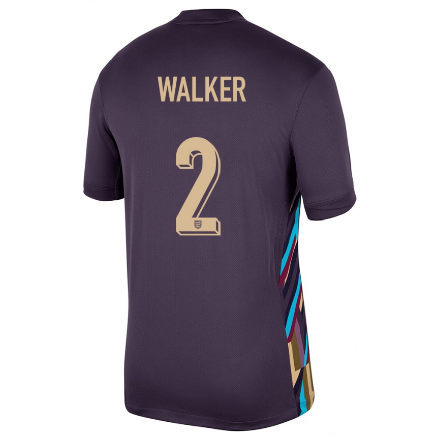 Niño Fútbol Camiseta Inglaterra Kyle Walker #2 Pasa Oscura 2ª Equipación 24-26 Argentina