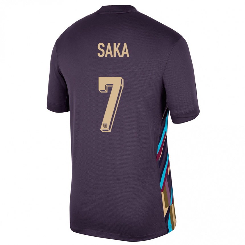 Niño Fútbol Camiseta Inglaterra Bukayo Saka #7 Pasa Oscura 2ª Equipación 24-26 Argentina