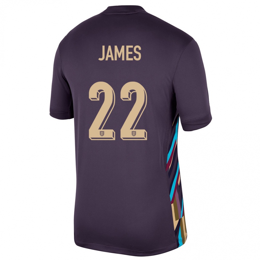 Niño Fútbol Camiseta Inglaterra Lauren James #22 Pasa Oscura 2ª Equipación 24-26 Argentina