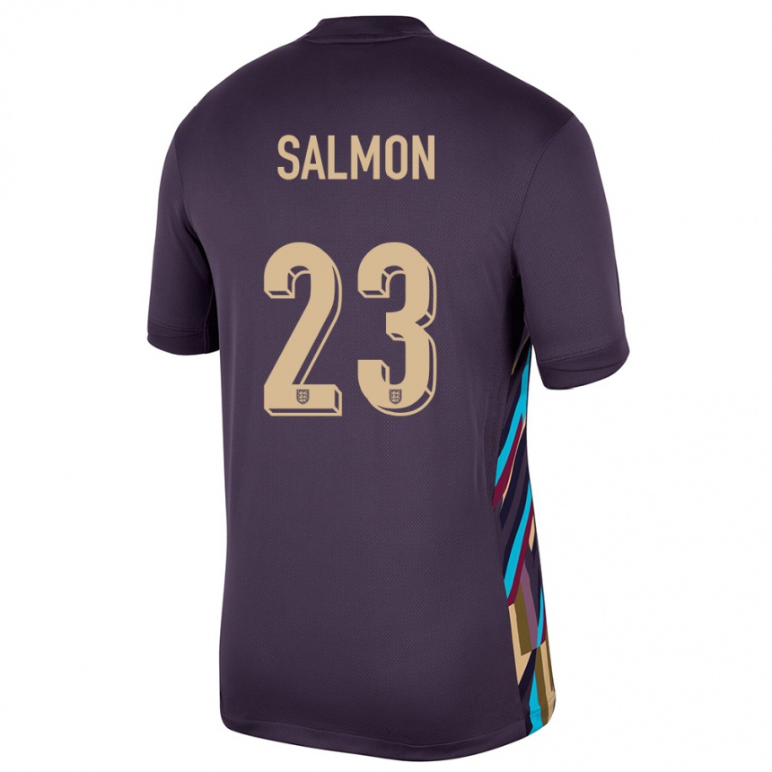 Niño Fútbol Camiseta Inglaterra Ebony Salmon #23 Pasa Oscura 2ª Equipación 24-26 Argentina