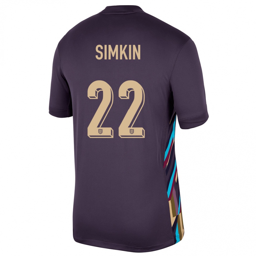 Niño Fútbol Camiseta Inglaterra Tommy Simkin #22 Pasa Oscura 2ª Equipación 24-26 Argentina