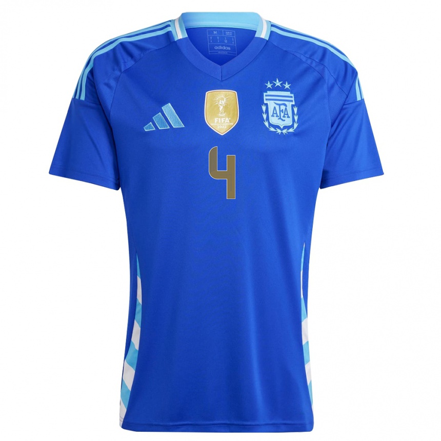 Niño Fútbol Camiseta Argentina Ulises Ciccioli #4 Azul 2ª Equipación 24-26 Argentina