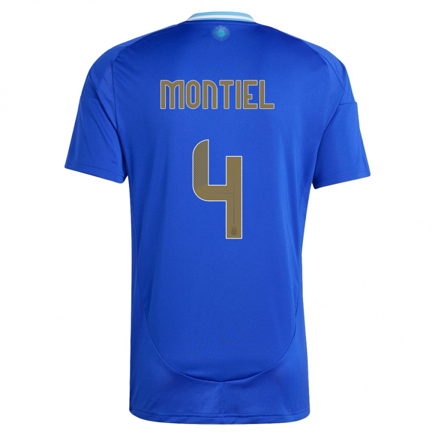 Niño Fútbol Camiseta Argentina Gonzalo Montiel #4 Azul 2ª Equipación 24-26 Argentina