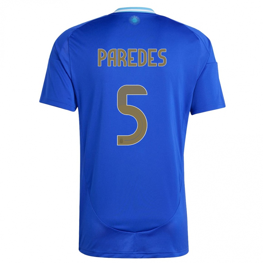 Niño Fútbol Camiseta Argentina Leandro Paredes #5 Azul 2ª Equipación 24-26 Argentina