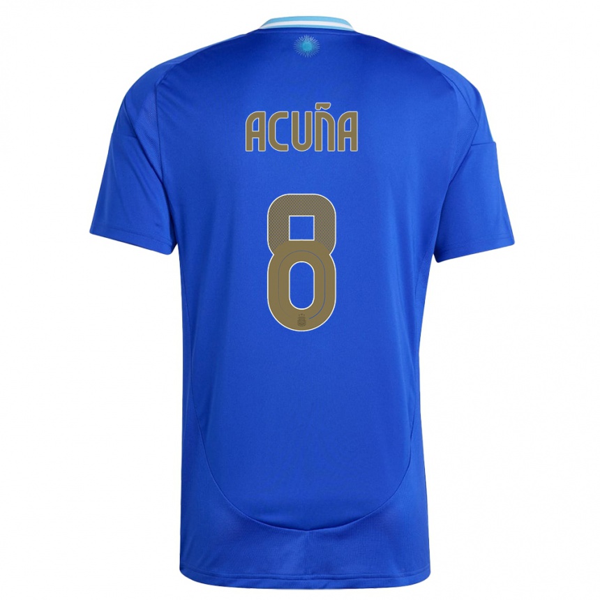 Niño Fútbol Camiseta Argentina Marcos Acuna #8 Azul 2ª Equipación 24-26 Argentina