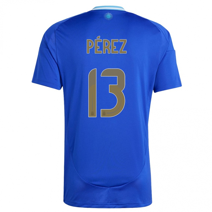 Niño Fútbol Camiseta Argentina Nehuen Perez #13 Azul 2ª Equipación 24-26 Argentina