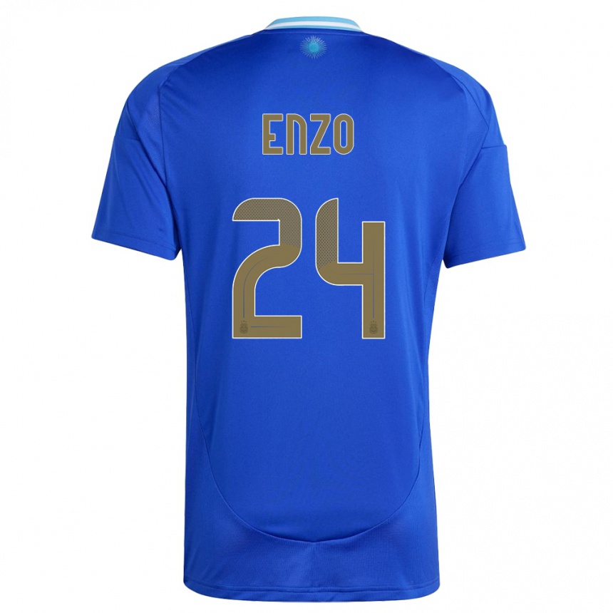 Niño Fútbol Camiseta Argentina Enzo Fernandez #24 Azul 2ª Equipación 24-26 Argentina