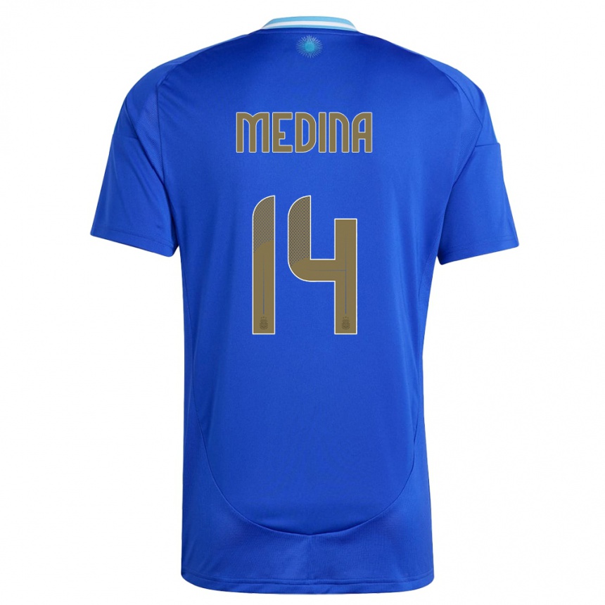 Niño Fútbol Camiseta Argentina Facundo Medina #14 Azul 2ª Equipación 24-26 Argentina