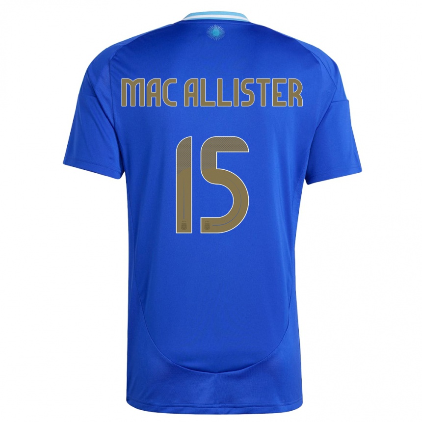 Niño Fútbol Camiseta Argentina Alexis Mac Allister #15 Azul 2ª Equipación 24-26 Argentina