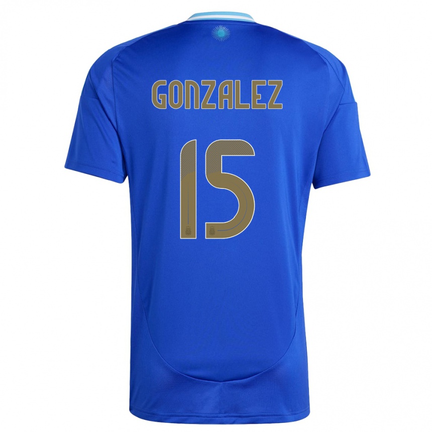 Niño Fútbol Camiseta Argentina Nicolas Gonzalez #15 Azul 2ª Equipación 24-26 Argentina