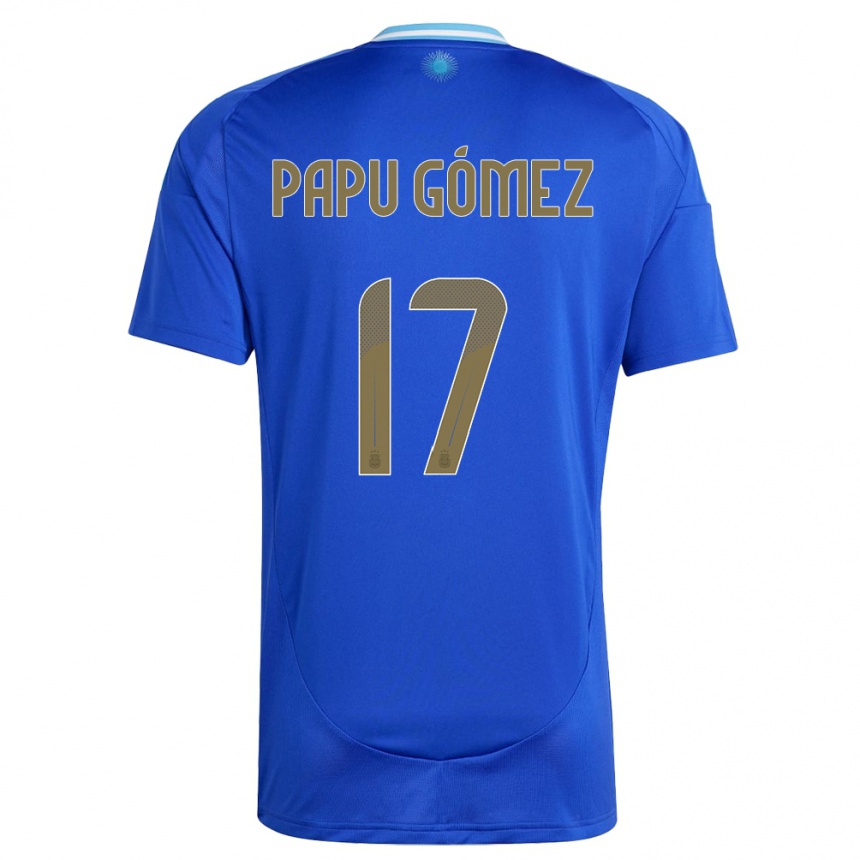 Niño Fútbol Camiseta Argentina Papu Gomez #17 Azul 2ª Equipación 24-26 Argentina