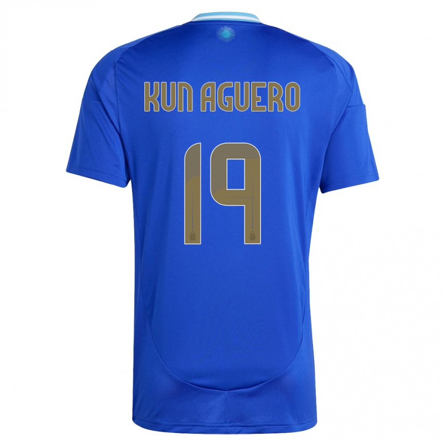 Niño Fútbol Camiseta Argentina Sergio Aguero #19 Azul 2ª Equipación 24-26 Argentina