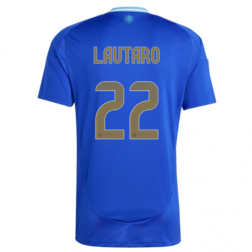 Niño Fútbol Camiseta Argentina Lautaro Martinez #22 Azul 2ª Equipación 24-26 Argentina